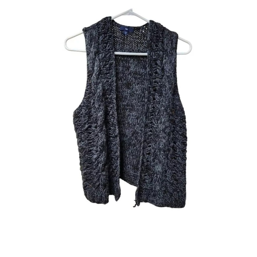 Gap‎ XS Charcoal Grey Open Front Sweater Vest